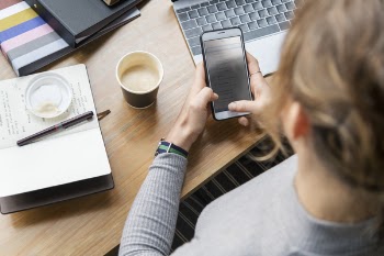 Free Photo of blond, cellphone, coffee