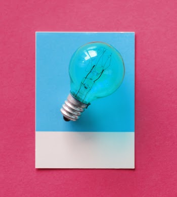 Free Photo of blue, bulb, card