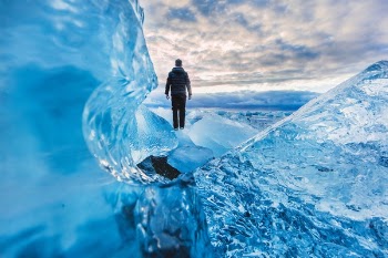 Free Photo of blue, iceberg, people