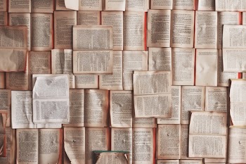 Free Photo of books, wall, thumbtacks