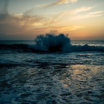Free Photo of breaking, wave, sunset