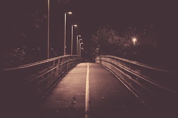 Free Photo of bridge, light, night