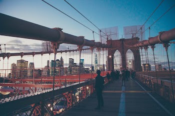 Free Photo of Brooklyn bridge, architecture, people