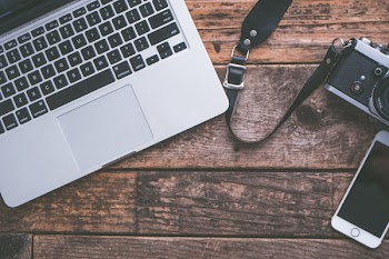 Free Photo of camera, macbook, laptop