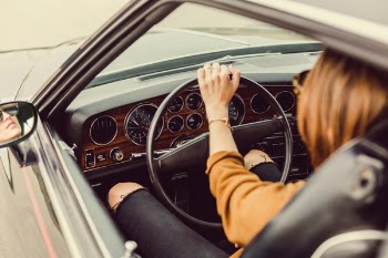 Free Photo of car, girl, driving