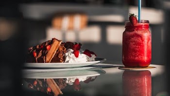 Free Photo of chocolate, cream, waffle