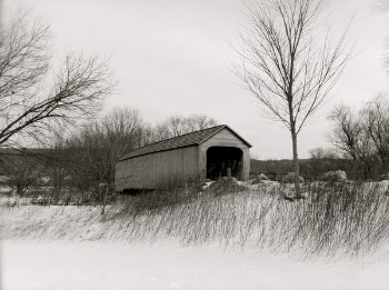 Free Photo of covered bridge, snow, winter