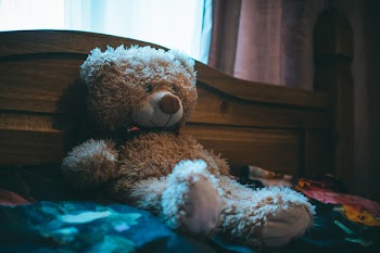Free Photo of cuddly, bear, bed