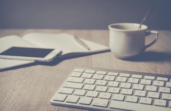 Free Photo of cup, tea, keyboard