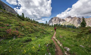Free Photo of dolomites, hiker, landscape