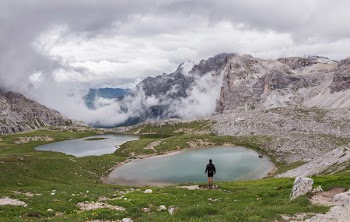 Free Photo of dolomites, hiker, landscape