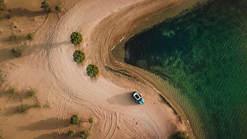 Free Photo of drone, aerial, car