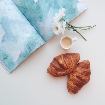 Free Photo of espresso, coffee, croissants