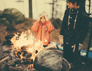 Free Photo of fire, camp, people