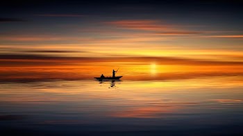 Free Photo of fishing, boat, sunset