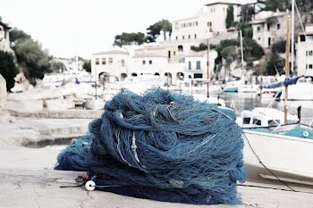 Free Photo of fishing net, rope, harbor