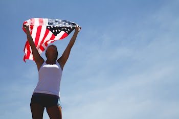 Free Photo of flag, woman, people