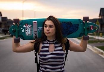 Free Photo of girl, longboard, summer