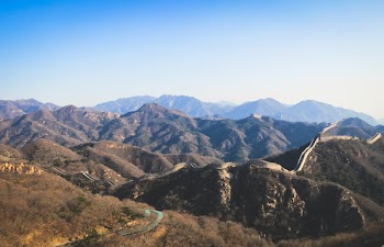 Free Photo of Great Wall of China, mountains, hills
