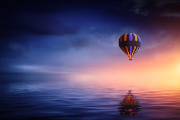Free Photo of hot air balloon, blue, sky