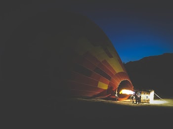 Free Photo of hot air balloon, fire, dark