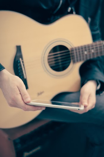 Free Photo of ipad, tablet, acoustic guitar