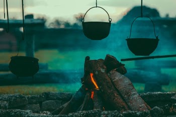 Free Photo of kettle, fire, firewood