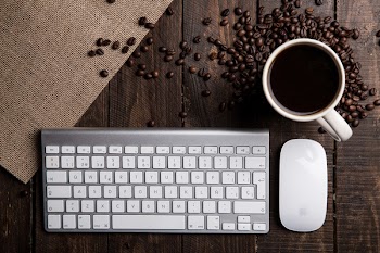 Free Photo of keyboard, coffee, mouse