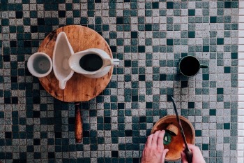 Free Photo of knife, tiles, table