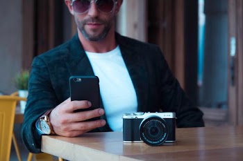 Free Photo of man, camera, mobile