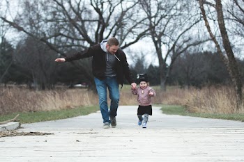 Free Photo of man, child, running