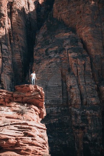 Free Photo of man, cliff, hike