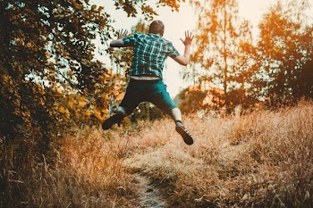 Free Photo of man, jumping, forest
