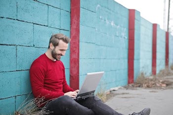 Free Photo of man, laptop, smile