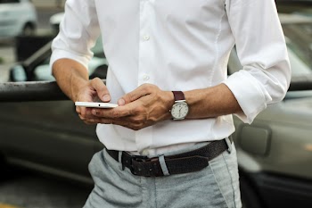 Free Photo of man, phone, messaging