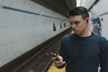 Free Photo of man, subway, mobile