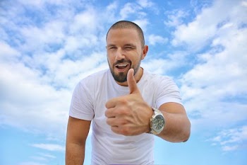 Free Photo of man, thumbs up, wink