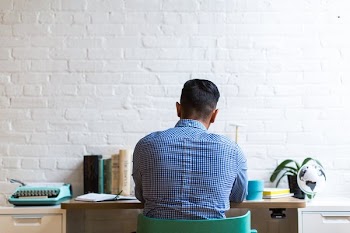 Free Photo of man, workspace, home office