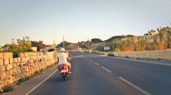 Free Photo of moped, road, man