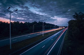 Free Photo of motorway, lights, night
