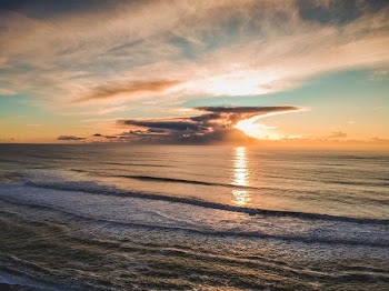 Free Photo of ocean, sunset, clouds
