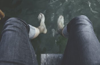 Free Photo of people, feet, water