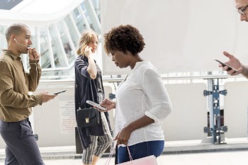 Free Photo of people, walking, cell phone
