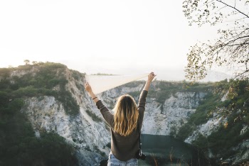 Free Photo of person, copy space, mountain