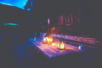 Free Photo of picnic table, deck, backyard