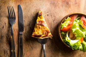 Free Photo of pizza, slice, salad