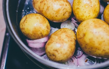 Free Photo of potatoes, onions, pot