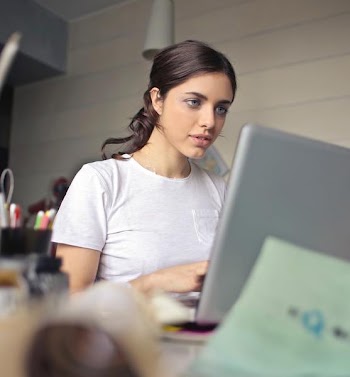 Free Photo of pretty, woman, computer