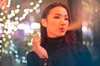 Free Photo of pretty, woman, smoking