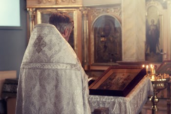 Free Photo of priest, back, church